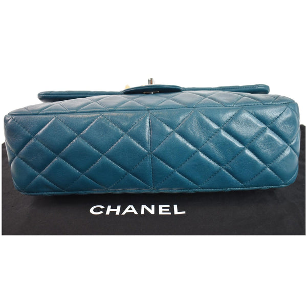 CHANEL Jumbo Single Flap Lambskin Leather Crossbody Bag Teal