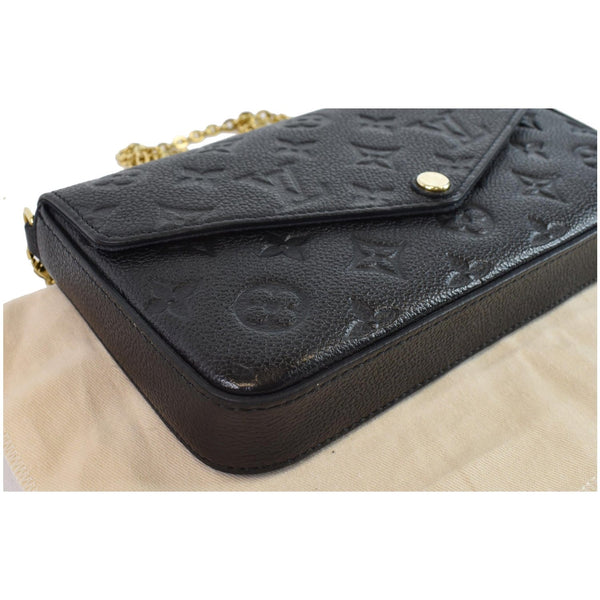 LOUIS VUITTON Pochette Felicie Monogram Empreinte Chain Wallet Black