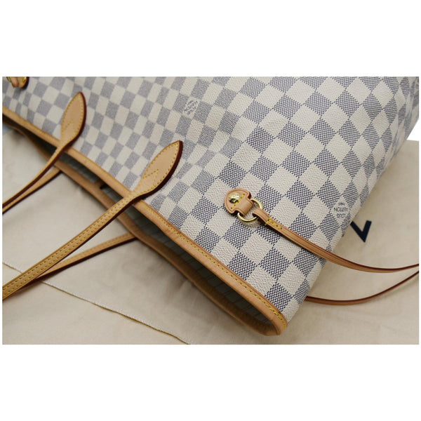 LOUIS VUITTON Neverfull GM Damier Azur Tote Shoulder Bag White