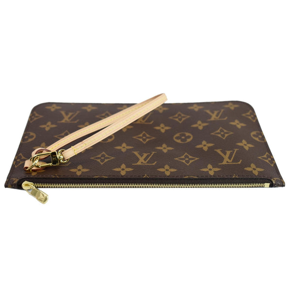 LOUIS VUITTON Pochette Wristlet Pouch Monogram Canvas Neverfull MM Brown