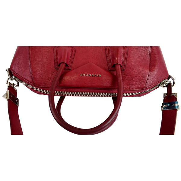GIVENCHY Antigona Medium Goatskin Leather Shoulder Bag Red