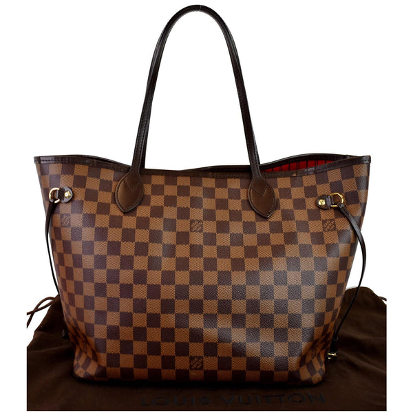 LOUIS VUITTON Neverfull MM Damier Ebene Shoulder Bag Brown