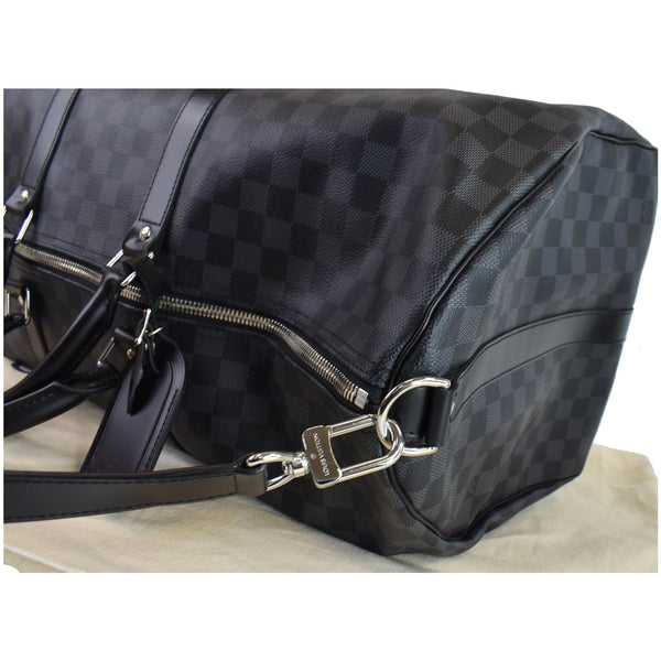 LOUIS VUITTON Keepall Bandouliere 55 Damier Graphite Travel Bag Black
