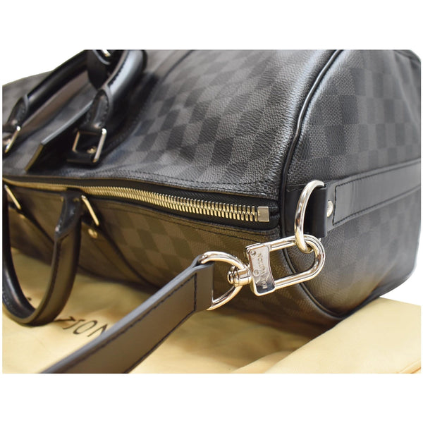 LOUIS VUITTON Keepall 45 Damier Graphite Bandouliere Travel Bag Black