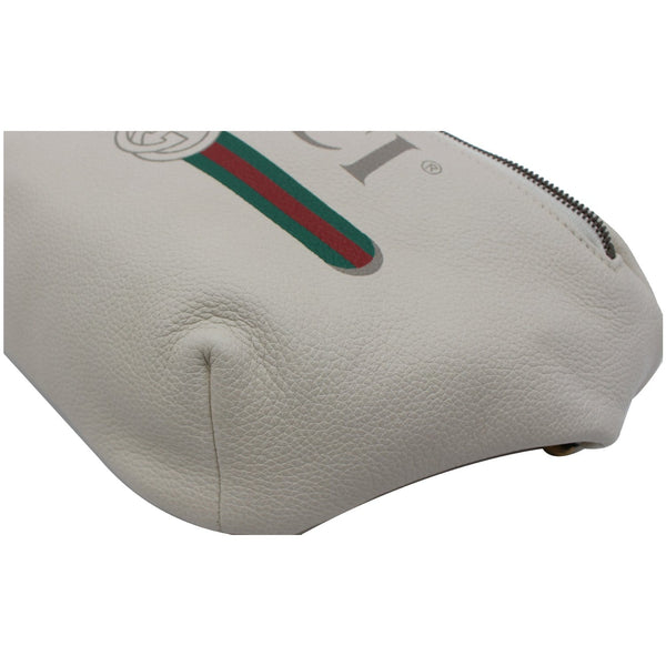 GUCCI Print Medium Leather Waist Belt Bag White 530412
