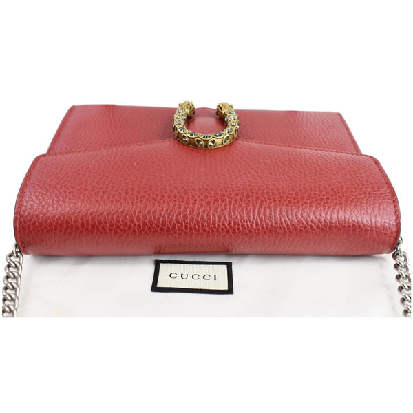 GUCCI Dionysus Mini Leather Crossbody Chain Wallet Red 401231