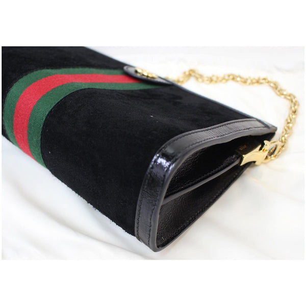 GUCCI Ophidia GG Small Web Suede Leather Shoulder Bag Black 503877