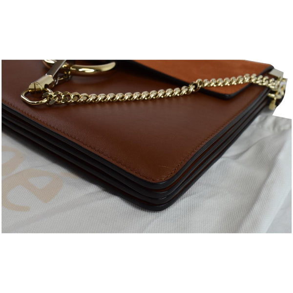 CHLOE Faye Medium Leather Shoulder Bag Brown