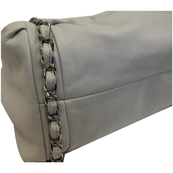 CHANEL Sharpei Large Lambskin Leather Tote Bag White