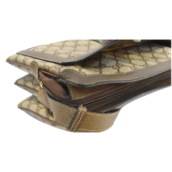 GUCCI Vintage Web Detail GG Canvas Shoulder Bag Beige 14.02.013