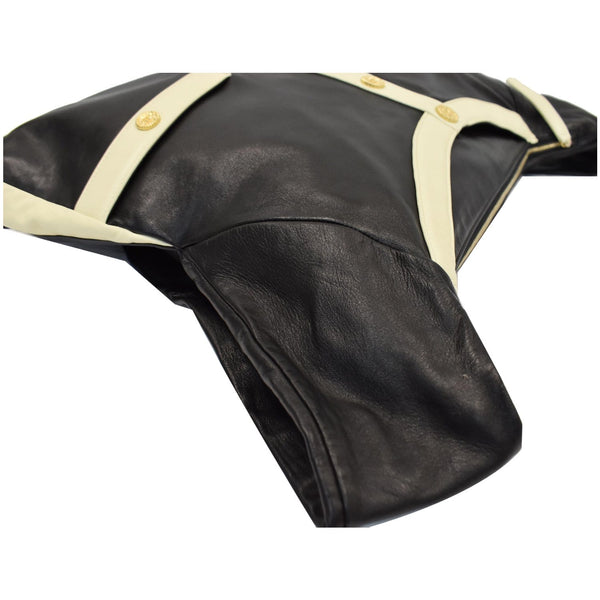 CHANEL Girl Large Lambskin Shoulder Bag Beige/Black