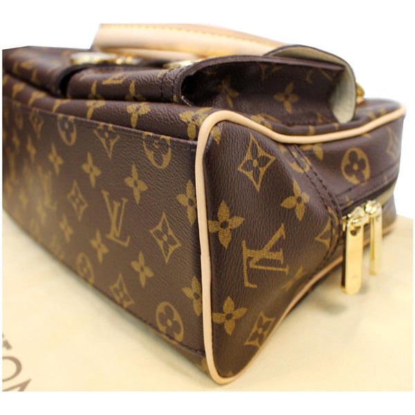 LOUIS VUITTON Manhattan PM Monogram Canvas Satchel Bag Brown