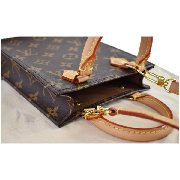 LOUIS VUITTON Petit Sac Plat Monogram Canvas Shoulder Bag Brown