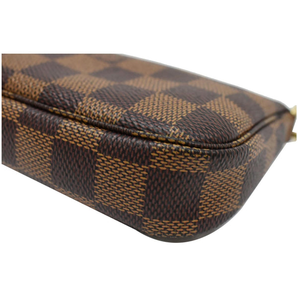 LOUIS VUITTON Mini Pochette Damier Ebene Accessories Pouch Brown