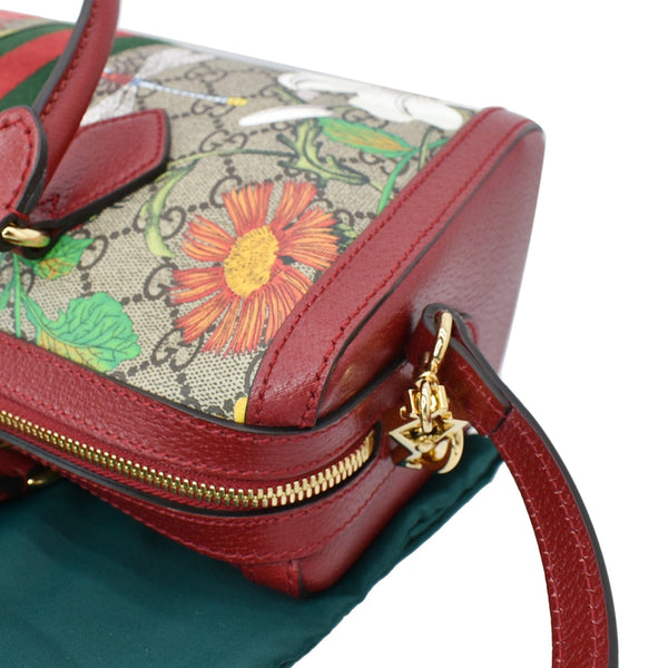 GUCCI Ophidia Flora Web GG Supreme Canvas Top Handle Shoulder Bag Red 524532