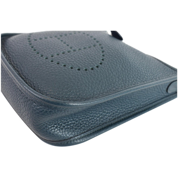 HERMES Evelyne TPM Clemence Leather Shoulder Bag Dark Green