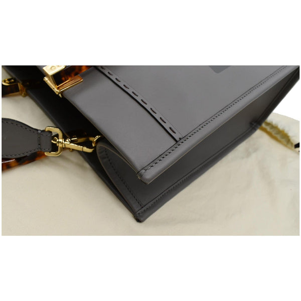 Fendi Sunshine Plexiglass Medium Leather Shopper Tote Bag