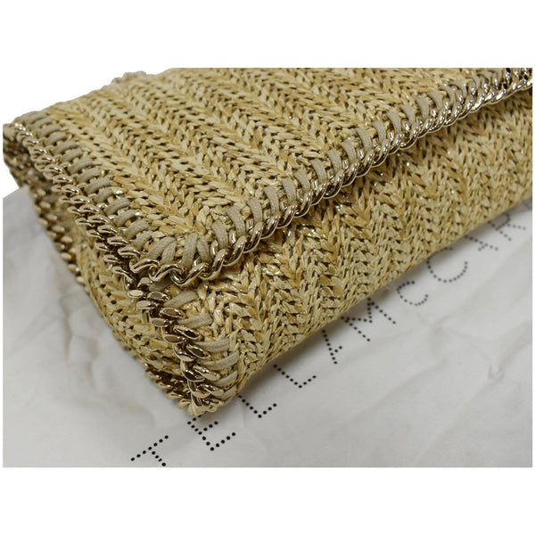 STELLA MCCARTNEY Falabella Small Raffia Shoulder Bag Beige