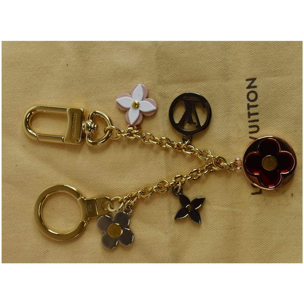 LOUIS VUITTON Flash Flower Chain Bag Charm Key Holder Red