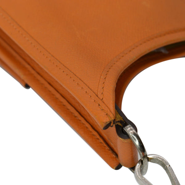HERMES Evelyne PM Clemence Leather Crossbody Bag Orange