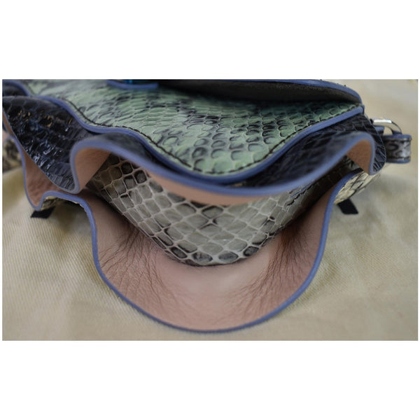 FENDI Baguette MicroWave Python Leather Chain Crossbody Bag Multi