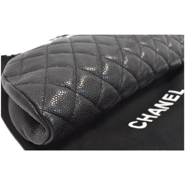 CHANEL Timeless Caviar Quilted Leather Clutch Black
