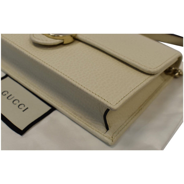 GUCCI GG Interlocking Pebbled Leather Crossbody Bag Ivory 615523