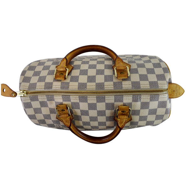Louis Vuitton Speedy 30 Damier Azur Satchel Bag top view