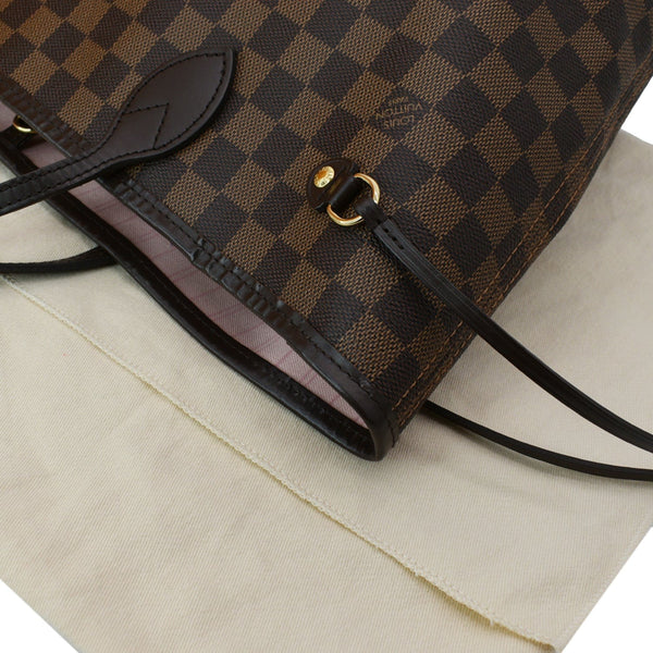 LOUIS VUITTON Neverfull MM Damier Ebene Tote Bag Brown