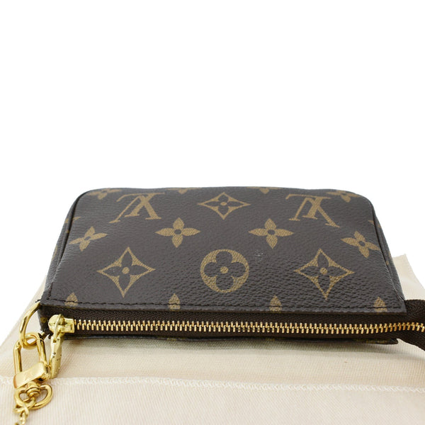 LOUIS VUITTON Mini Pochette Monogram Canvas Accessoires Pouch Brown