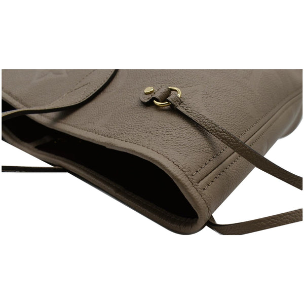 LOUIS VUITTON Neverfull MM Monogram Empreinte Tote Bag Beige