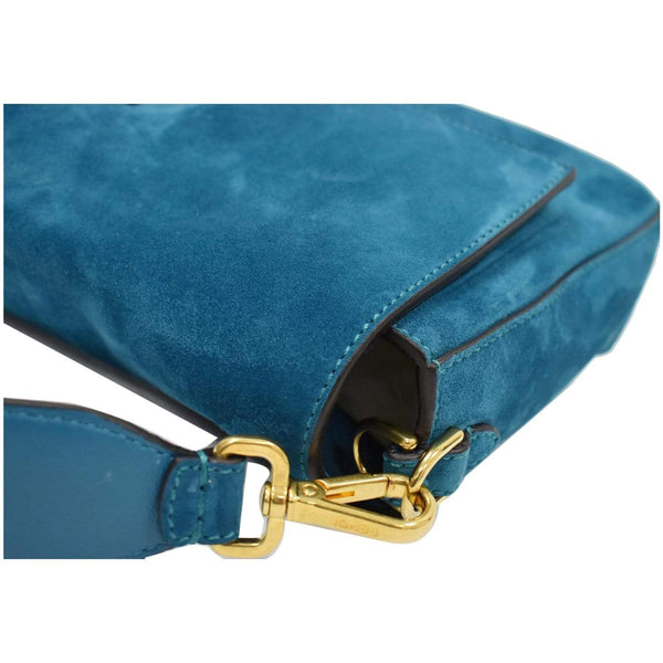 Fendi Baguette Large Suede handbag - side corner - DDH