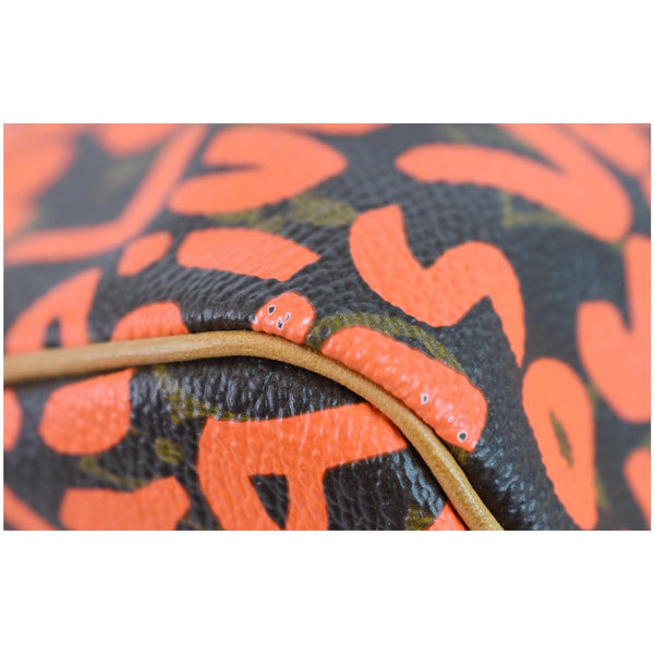 Louis Vuitton Speedy 30 Graffiti Monogram Satchel Bag - ornage seams
