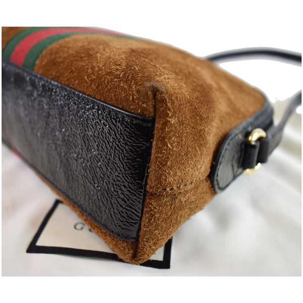 GUCCI Ophidia GG Small Suede Shoulder Bag Brown 499621