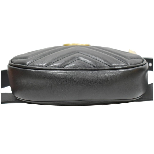 GUCCI GG Marmont Matelasse Leather Belt Bag Black 476434