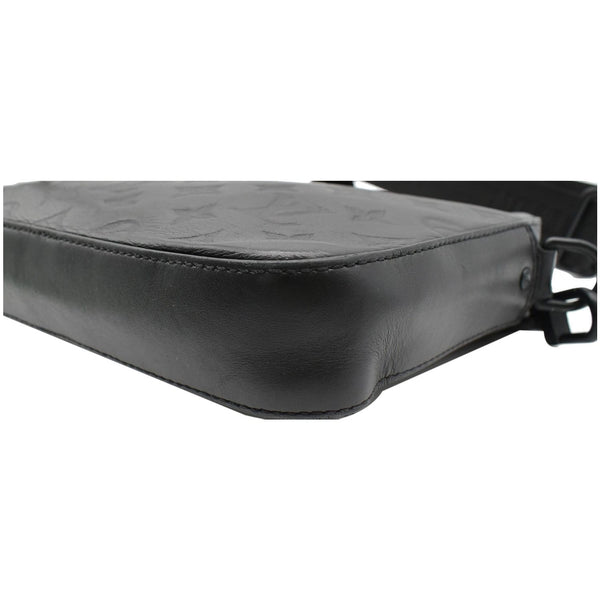 LOUIS VUITTON Duo Messenger Shadow Leather Crossbody Bag Black