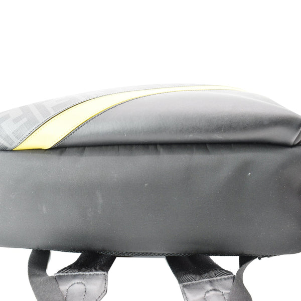 FENDI Diagonal Liberty Nylon Leather Backpack Black