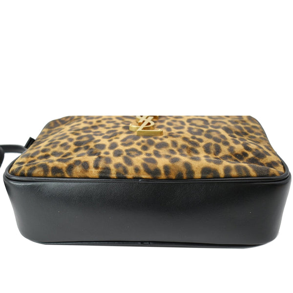 YVES SAINT LAURENT Lou Camera Leopard-Print Leather Crossbody Bag Black