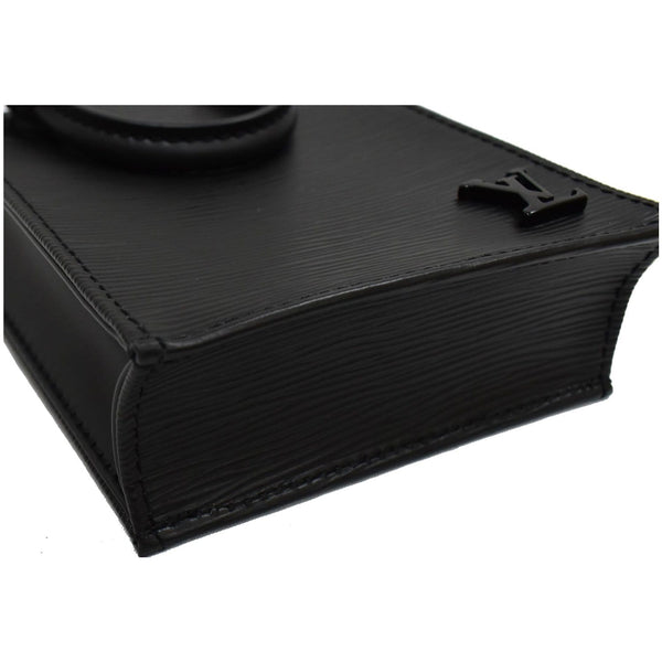 LOUIS VUITTON Petit Sac Plat Epi Leather Crossbody Bag Black