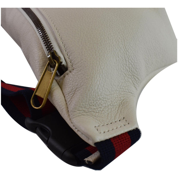 GUCCI Print Leather Medium Belt Waist Bum Bag White 530412