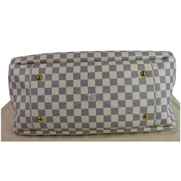 focused view lv Artsy MM Damier Azur Shoulder Bag White
