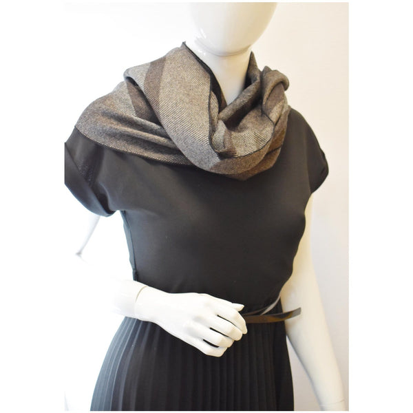 Gucci Web Stripe Wool Scarf Brown 387574 model number