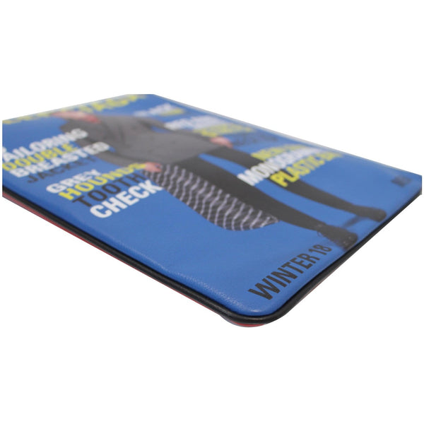 BALENCIAGA Magazine Print Leather Zippy Clutch Red/Blue - 20% OFF