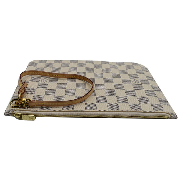 LOUIS VUITTON Neverfull GM Damier Azur Pochette Wristlet Pouch White