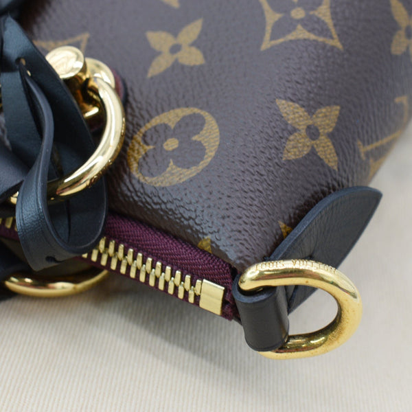 LOUIS VUITTON V MM Monogram Canvas Tote Shoulder Bag Bordeaux