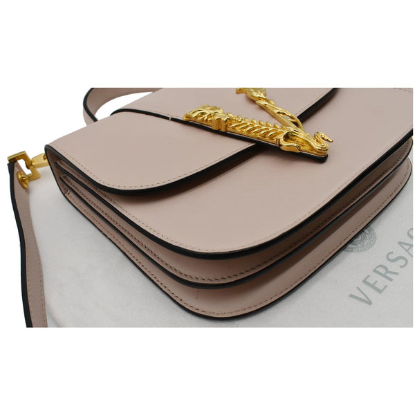 VERSACE Virtus Small Leather Shoulder Bag Light Pink