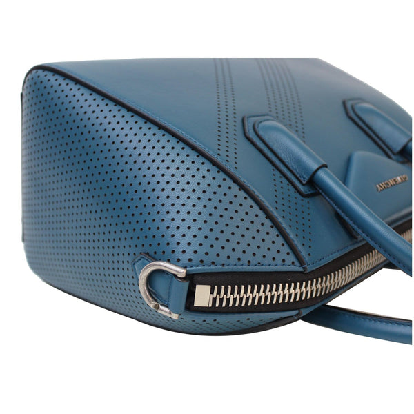 GIVENCHY Small Antigona Perforated Leather Satchel Bag Ocean Blue