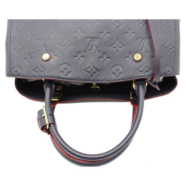LOUIS VUITTON Montaigne MM Monogram Empreinte Shoulder Bag Blue