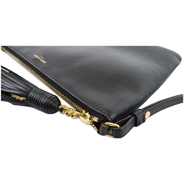 YVES SAINT LAURENT Teen Monogram Calfskin Leather Crossbody Bag Black