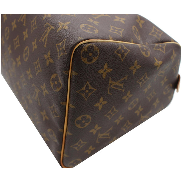 LOUIS VUITTON Speedy 35 Monogram Canvas Satchel Bag Brown